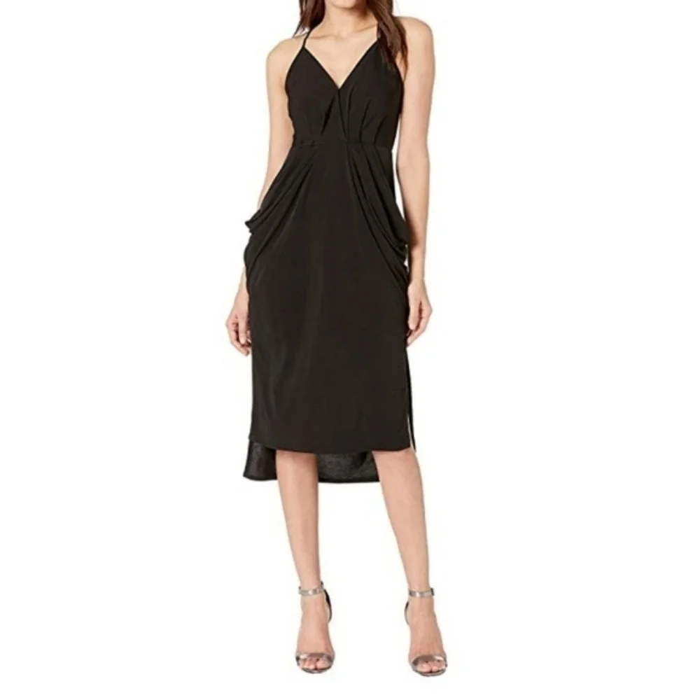 BCBGeneration Sleeveless Drape Pocket Midi Dress - Picture 1 of 12